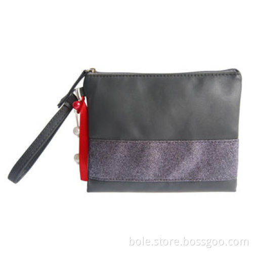 PU Wrist Cosmetic Bags with Charm Design, OEM Orders are Welcome